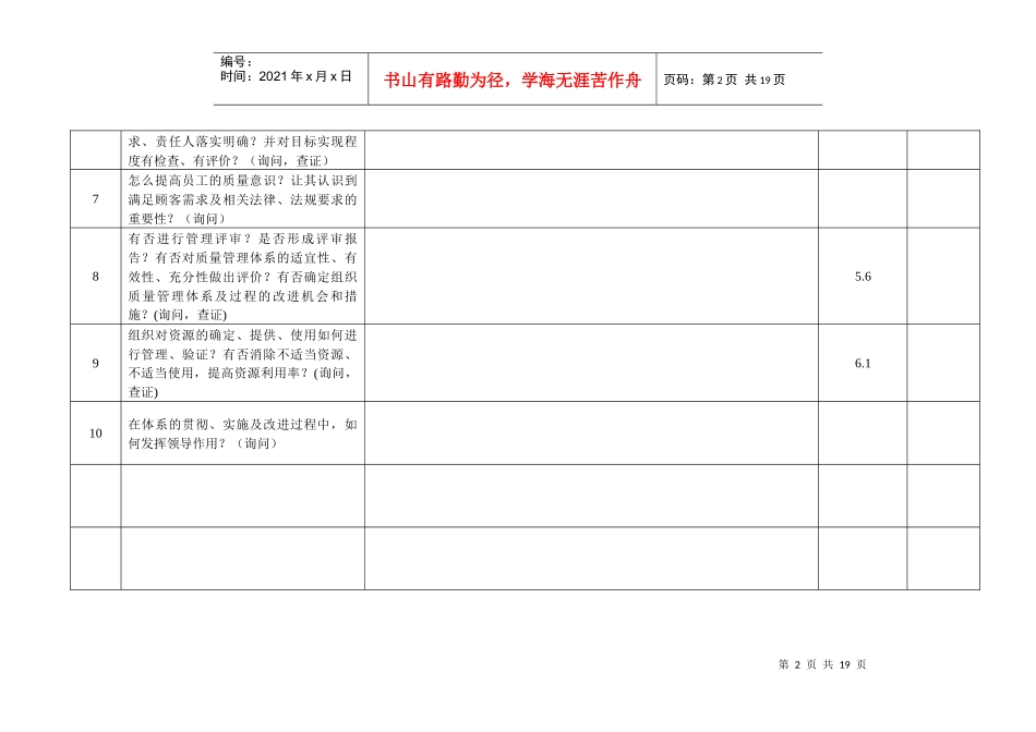 内部质量审核检查表_第2页