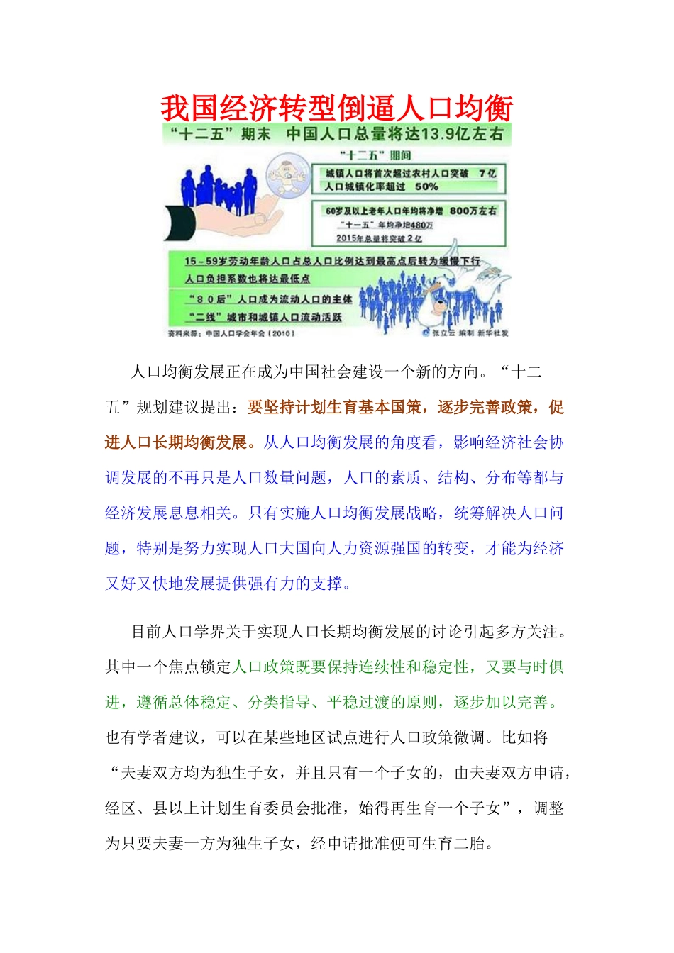 我国经济转型倒逼人口均衡_第1页