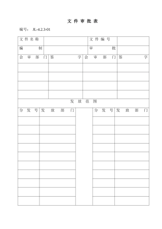 最新ISO质量管理体系全套实用表格（DOC51页）