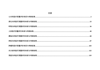 医疗质量评价体系与考核标准(心内、消化、呼吸、肾内、