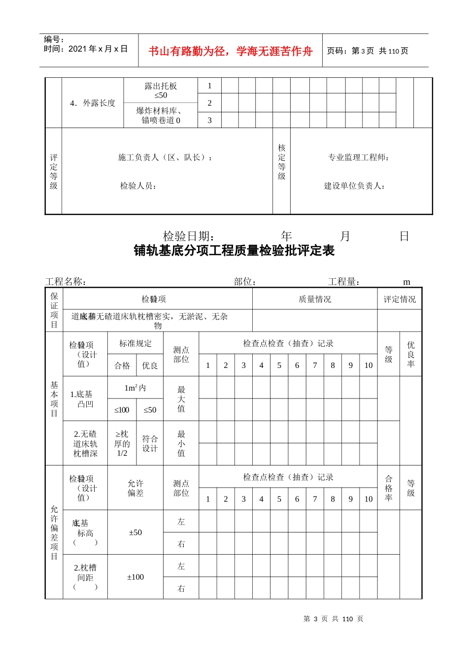 分项工程质量检验批评定表汇编_第3页