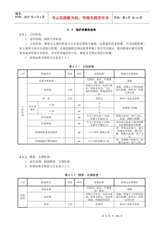 锅炉质量检查表