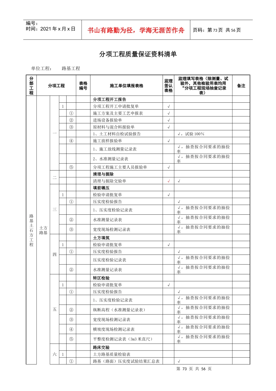 13质量保证资料清单_第1页