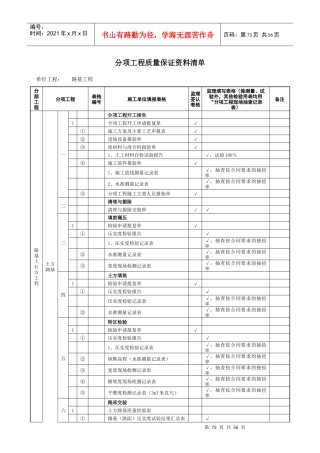 13质量保证资料清单