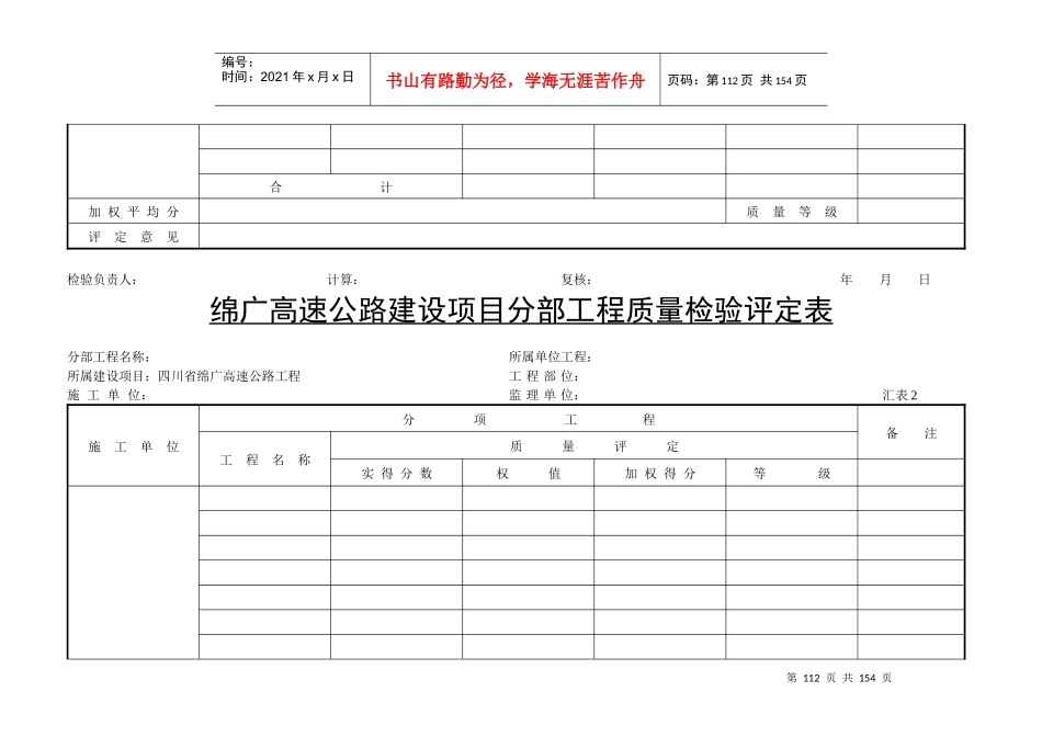 某建设项目分项工程质量检验评定表_第2页