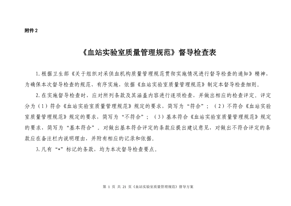 血站实验室质量管理规范督导检查表_第1页