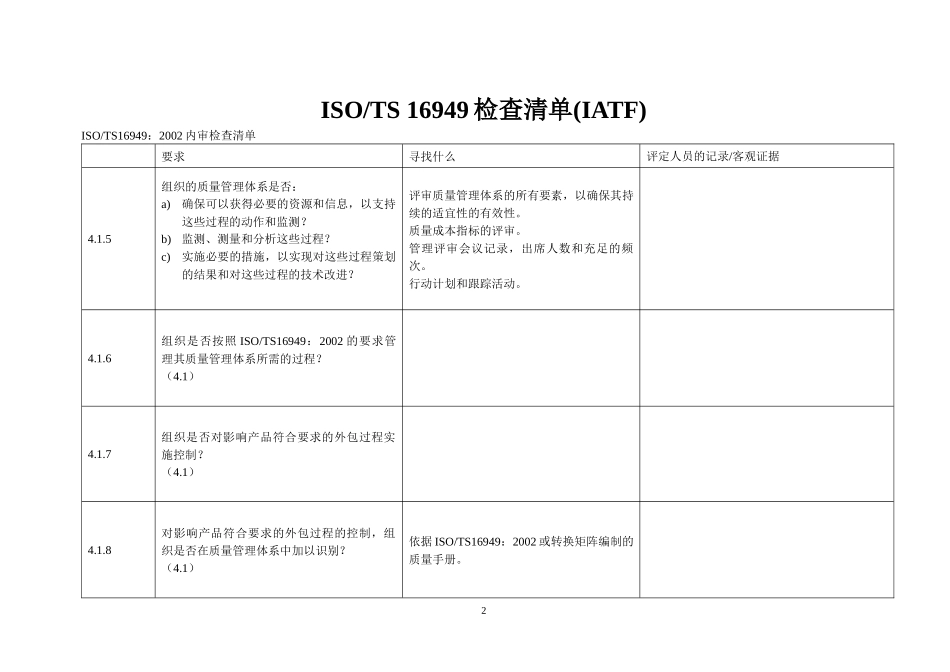 TS16949检查清单(IATF)_第2页