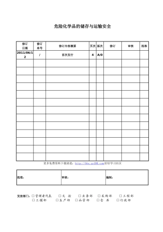 危险化学品的储存与运输安全