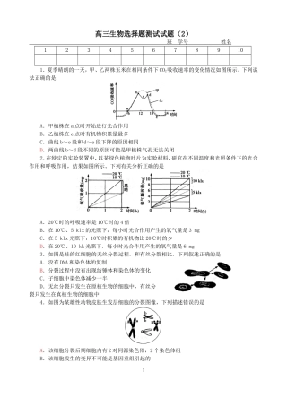 选择题强化练习（2）20141