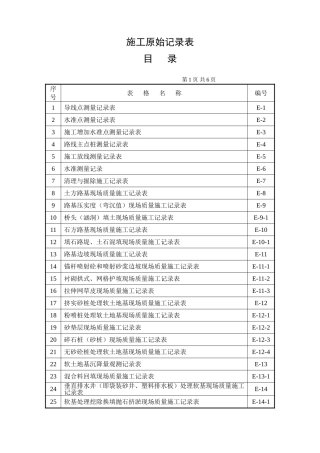施工及质量检验用表目录(DOC6页)