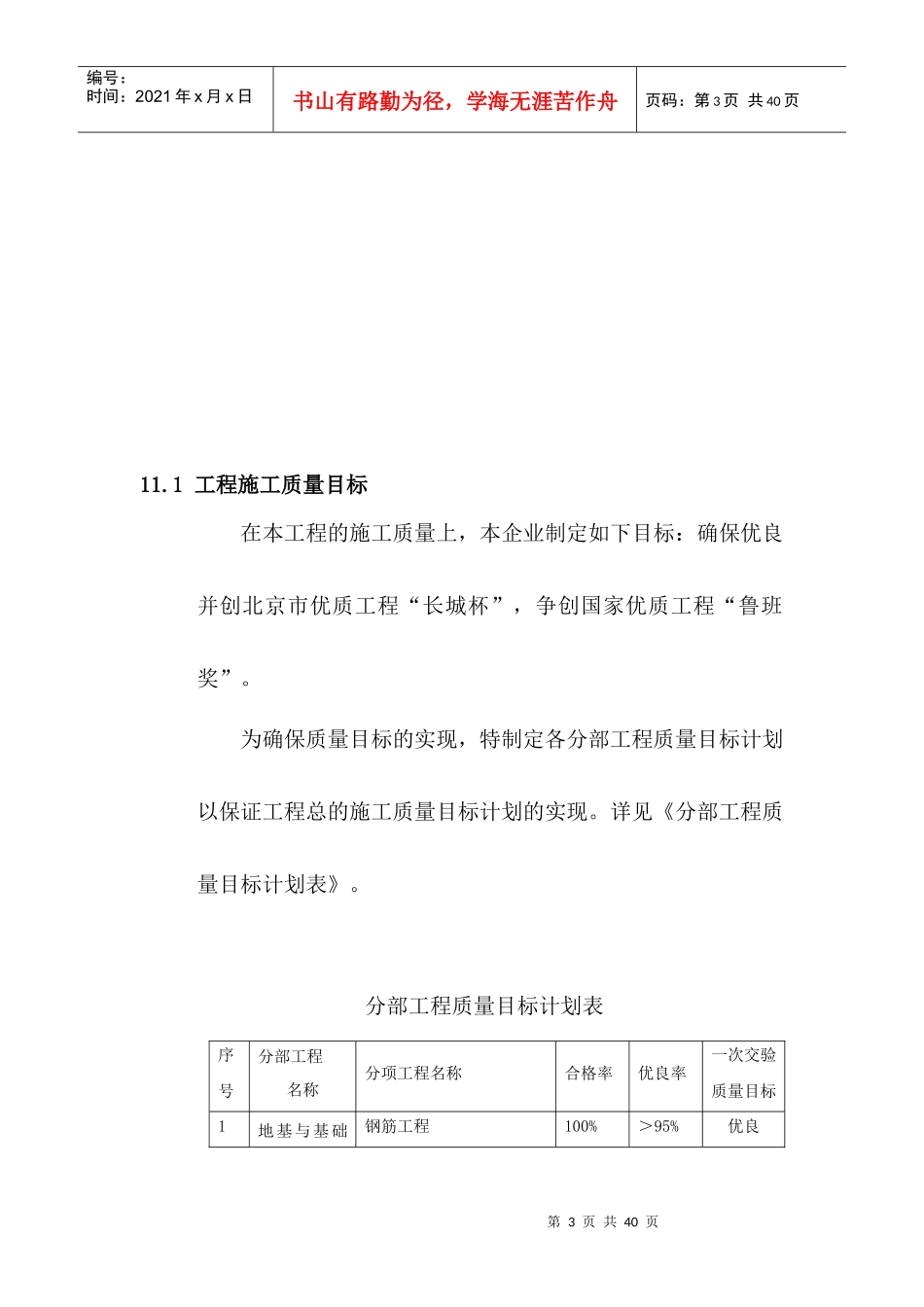 工程施工质量目标与质量保证体系_第3页