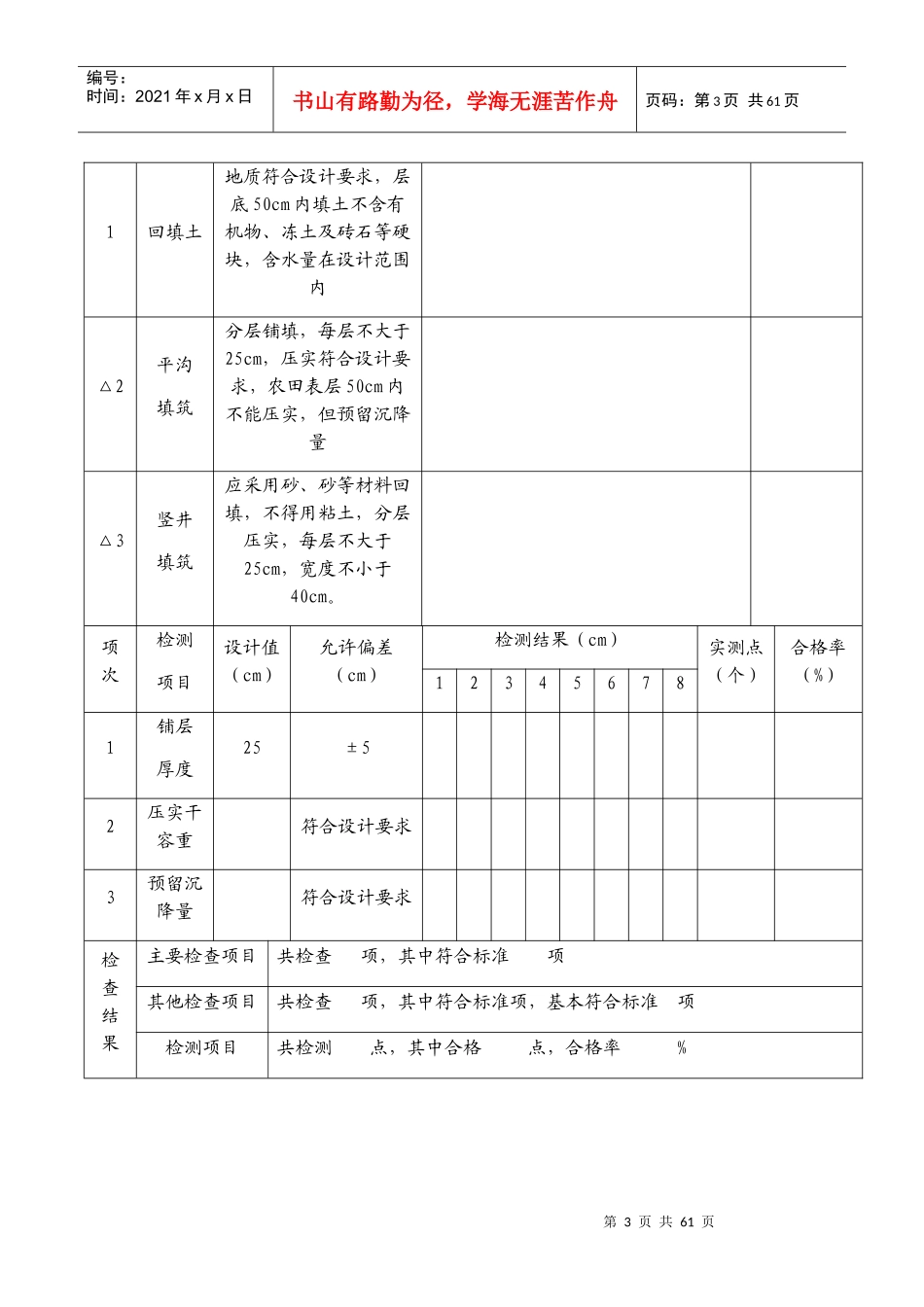沟槽开挖单元工程质量评定表_第3页