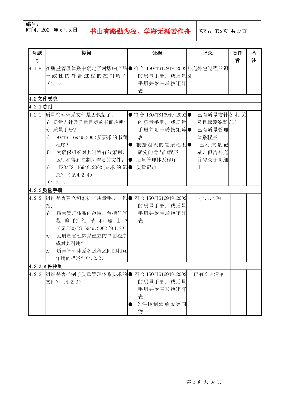 TS16949审核表_第2页