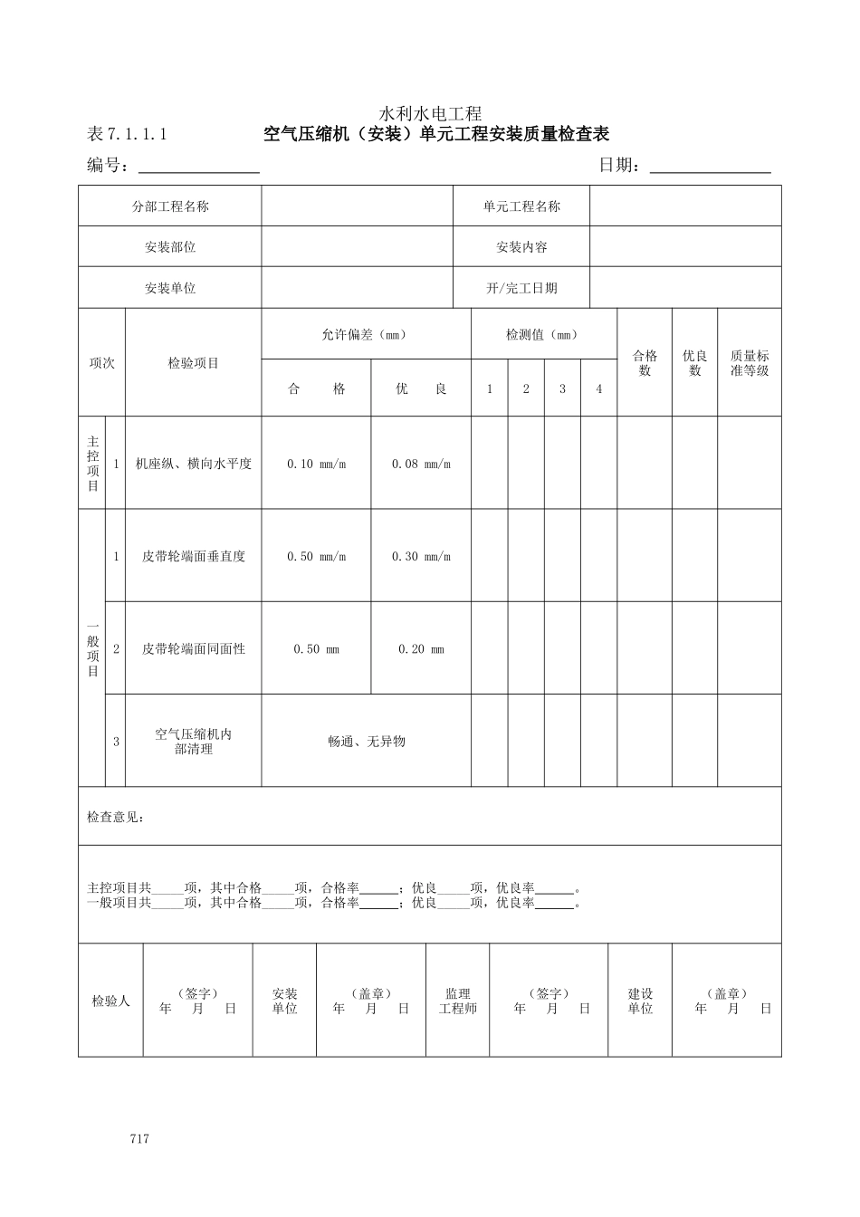 7水力机械辅助设备系统安装工程单元工程质量评定表_第3页