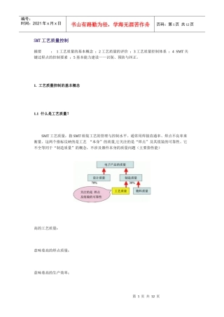 SMT工艺质量控制