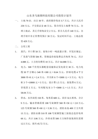 山东圣马新颜科技有限公司投资计划书01