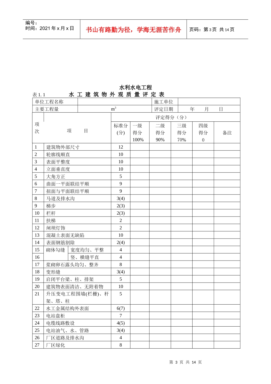 第一部分水利水电工程施工质量评定表_第3页