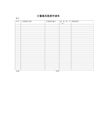 质量体系表格-计量器具报废申请单