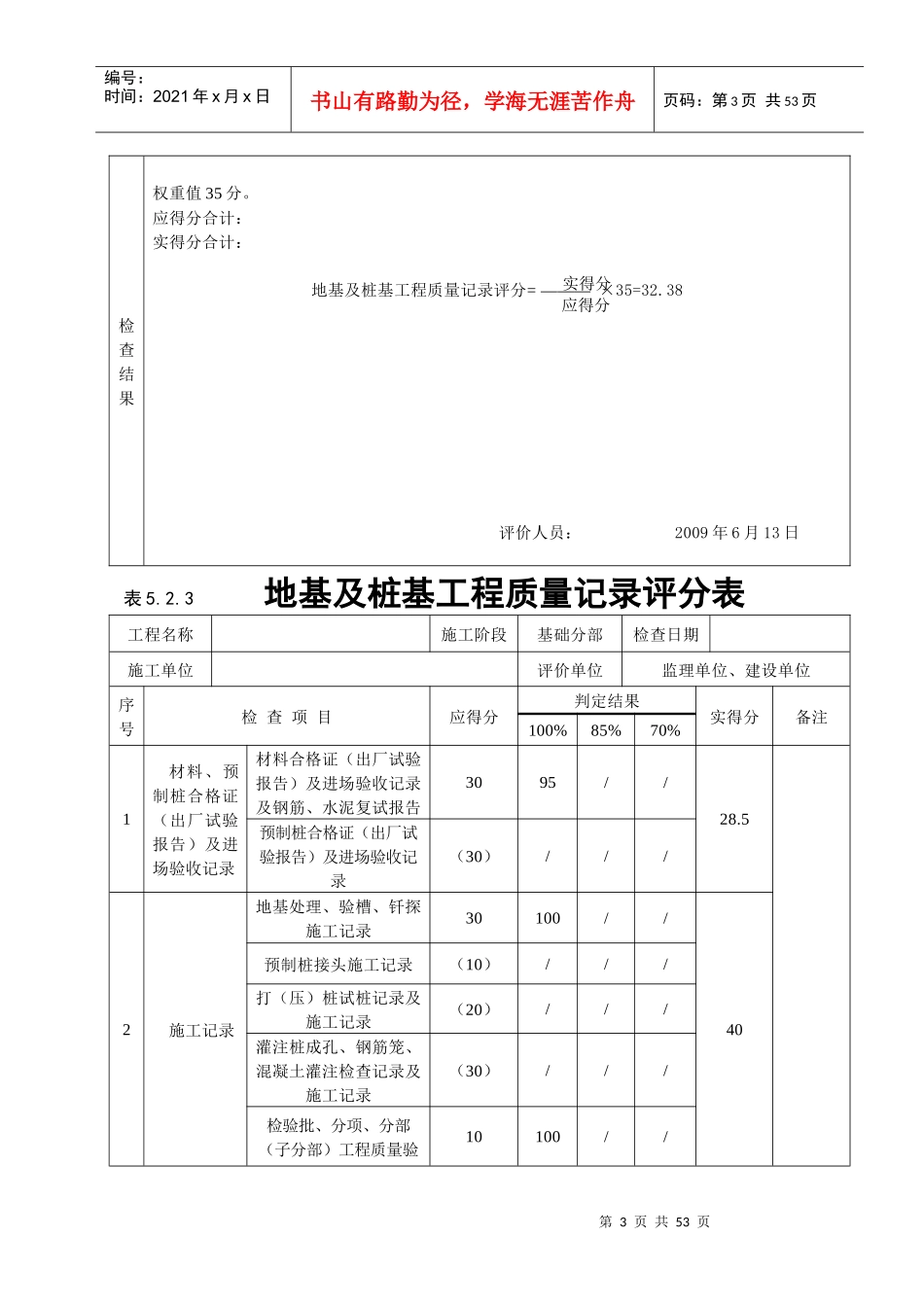 《建筑工程施工质量评价标准》(表格)(1)_第3页
