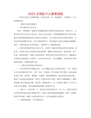 少先队个人参考总结