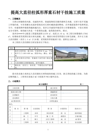 大直径柱弧形厚重石材干挂施工质量控制(qc)_secret