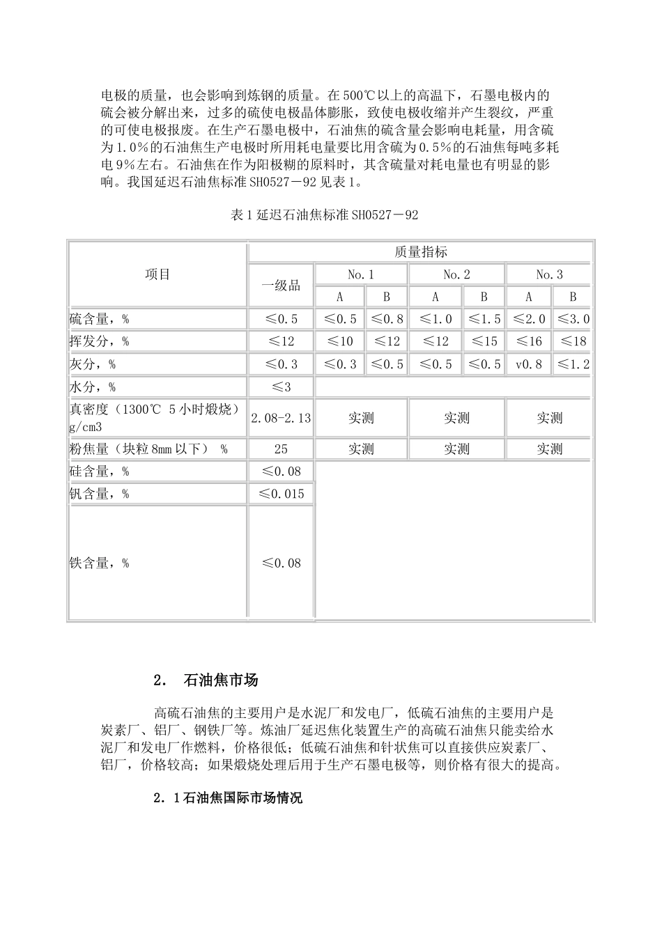 石油焦用途及延迟焦化装置工艺路线的选择_第2页