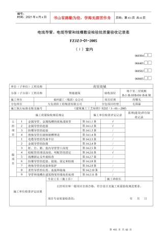 电线导管、电缆导管和线槽敷设检验批质量验收记录表(改)