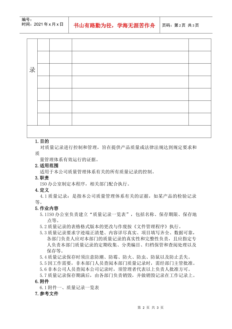 QP02质量记录管理程序_第2页