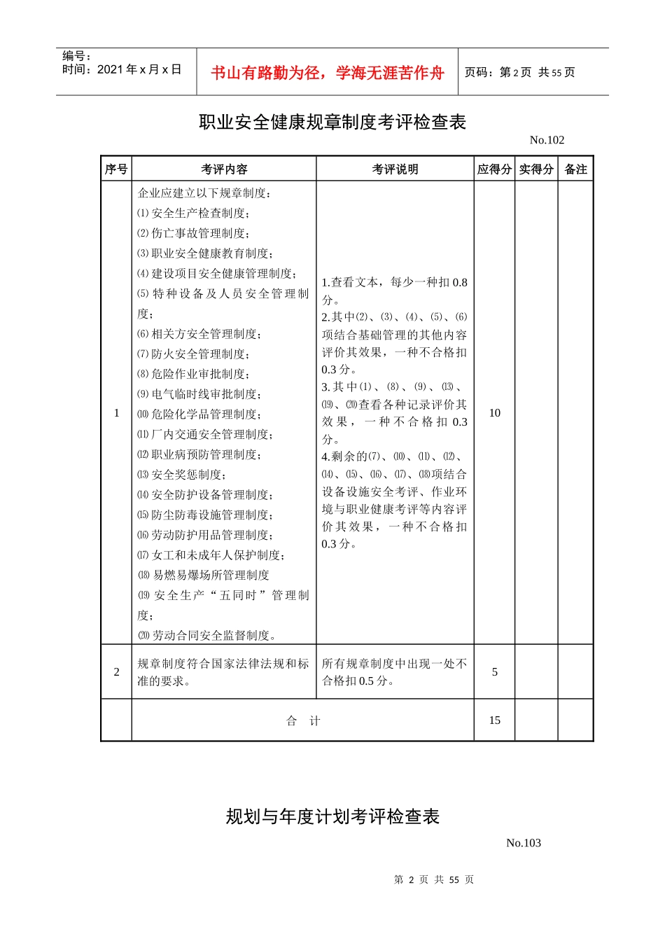 机械制造企业安全质量标准化考评检查表(DOC 55页)_第2页