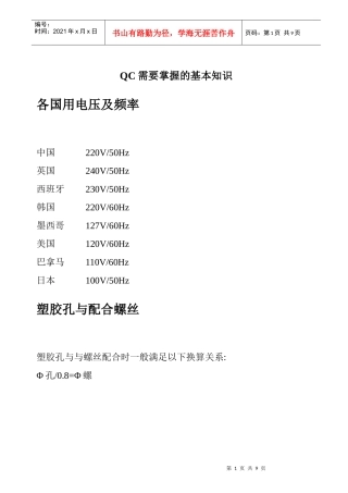 QC需要掌握的基本知识