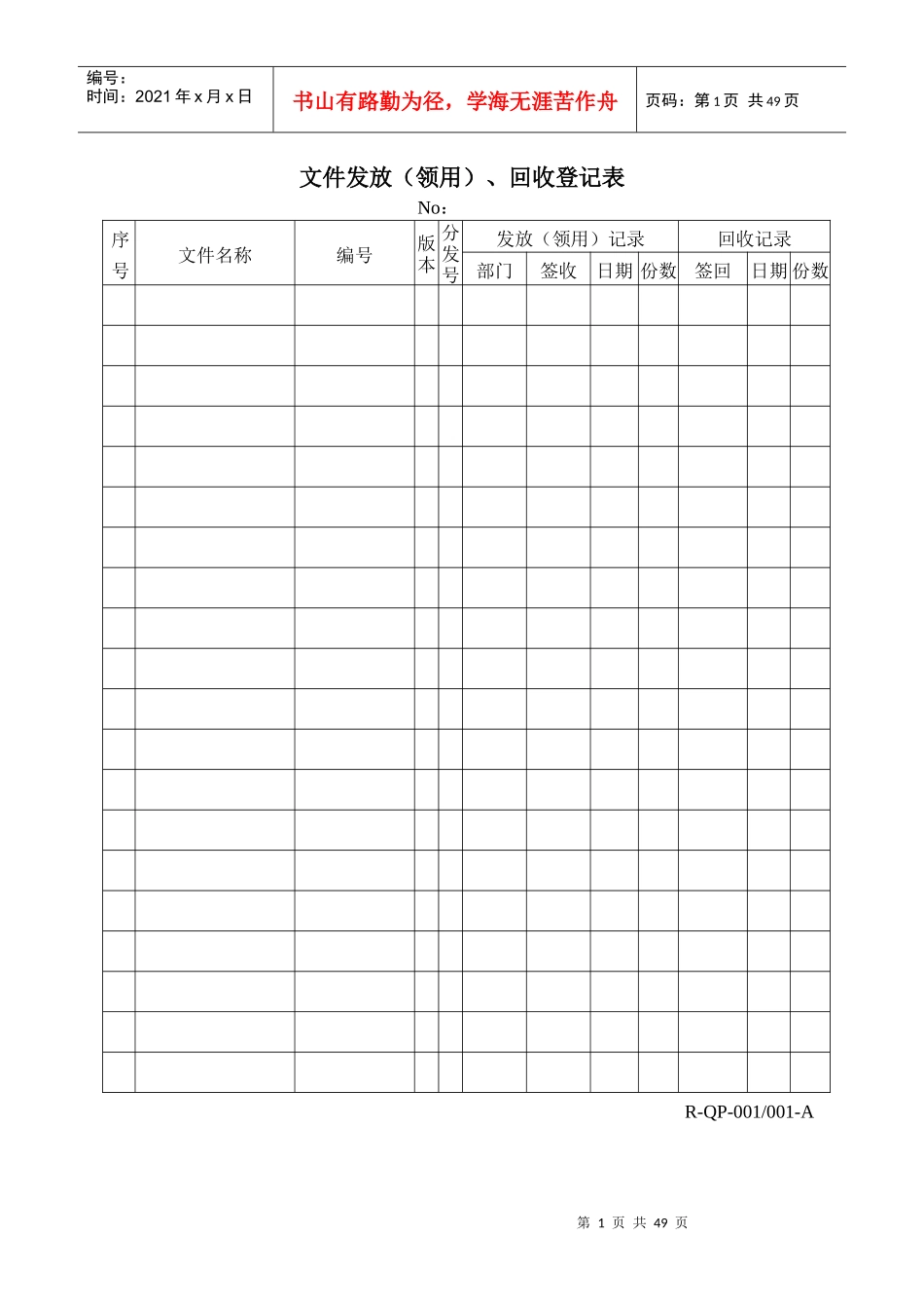 质量管理表格参考_第1页