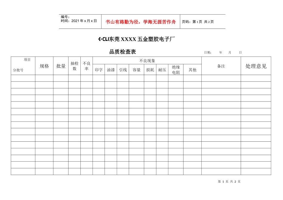 品质检查表1_第1页
