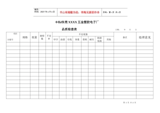 品质检查表1