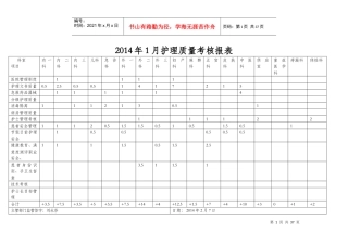 XXXX年1月护理质量综合检查