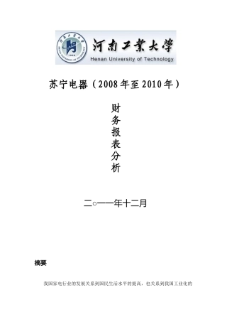 苏宁电器财务报表分析文档