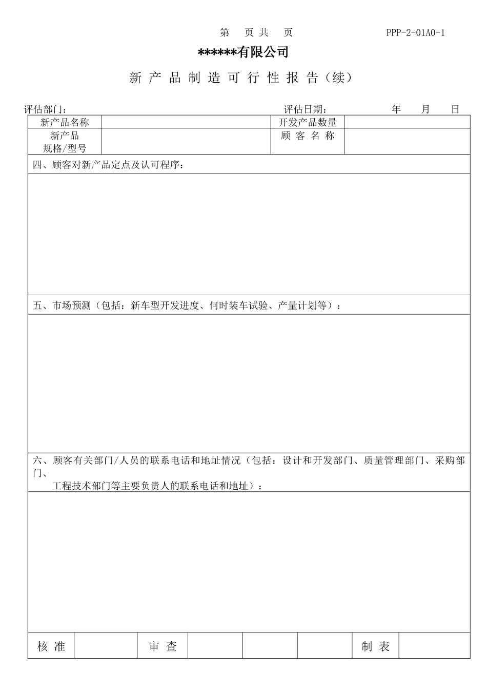 APQP—所有表单汇总_第2页