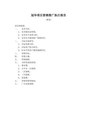 王家荣-冠华项目营销推广执行报告