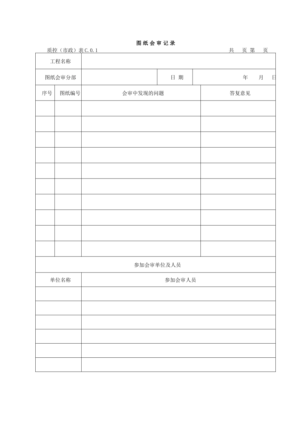 01市政工程质量控制资料用表_第1页