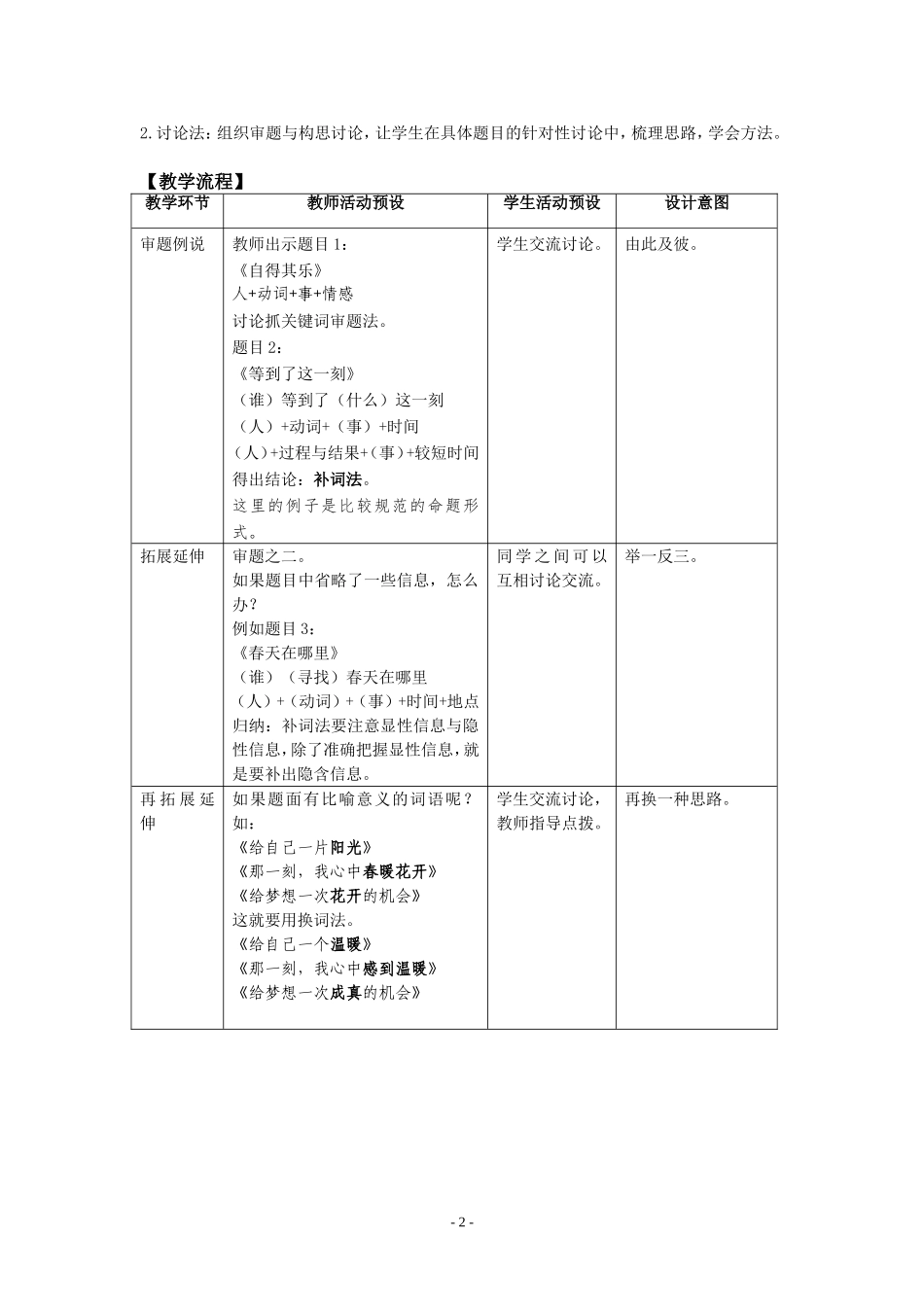 《考场作文的快速构思》教学设计（邢春）_第2页