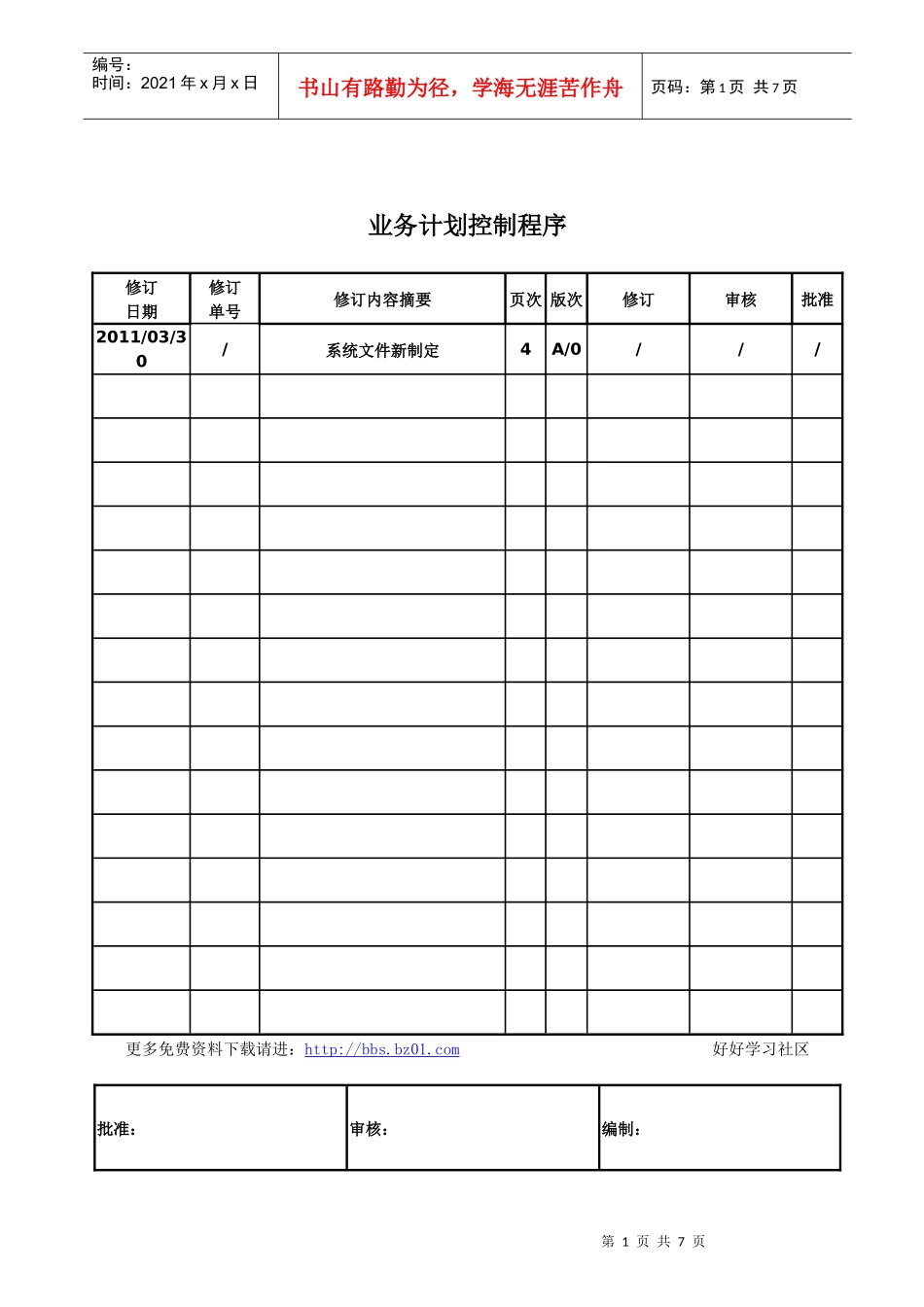TS16949业务计划控制程序_第1页
