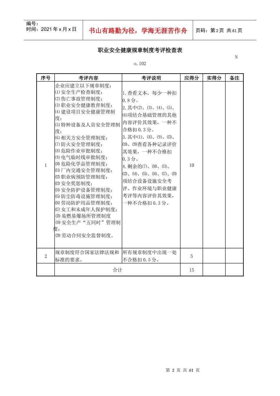 机械制造企业安全质量标准化考评检查表_第2页