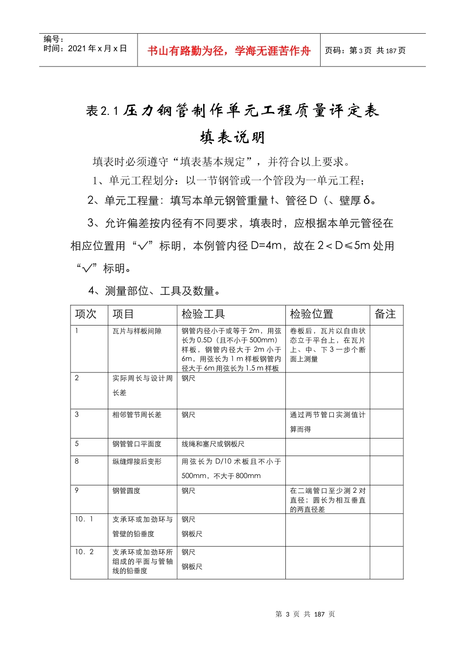 水利水电工程施工质量评定表填表说明与示例(试行)第三_第3页