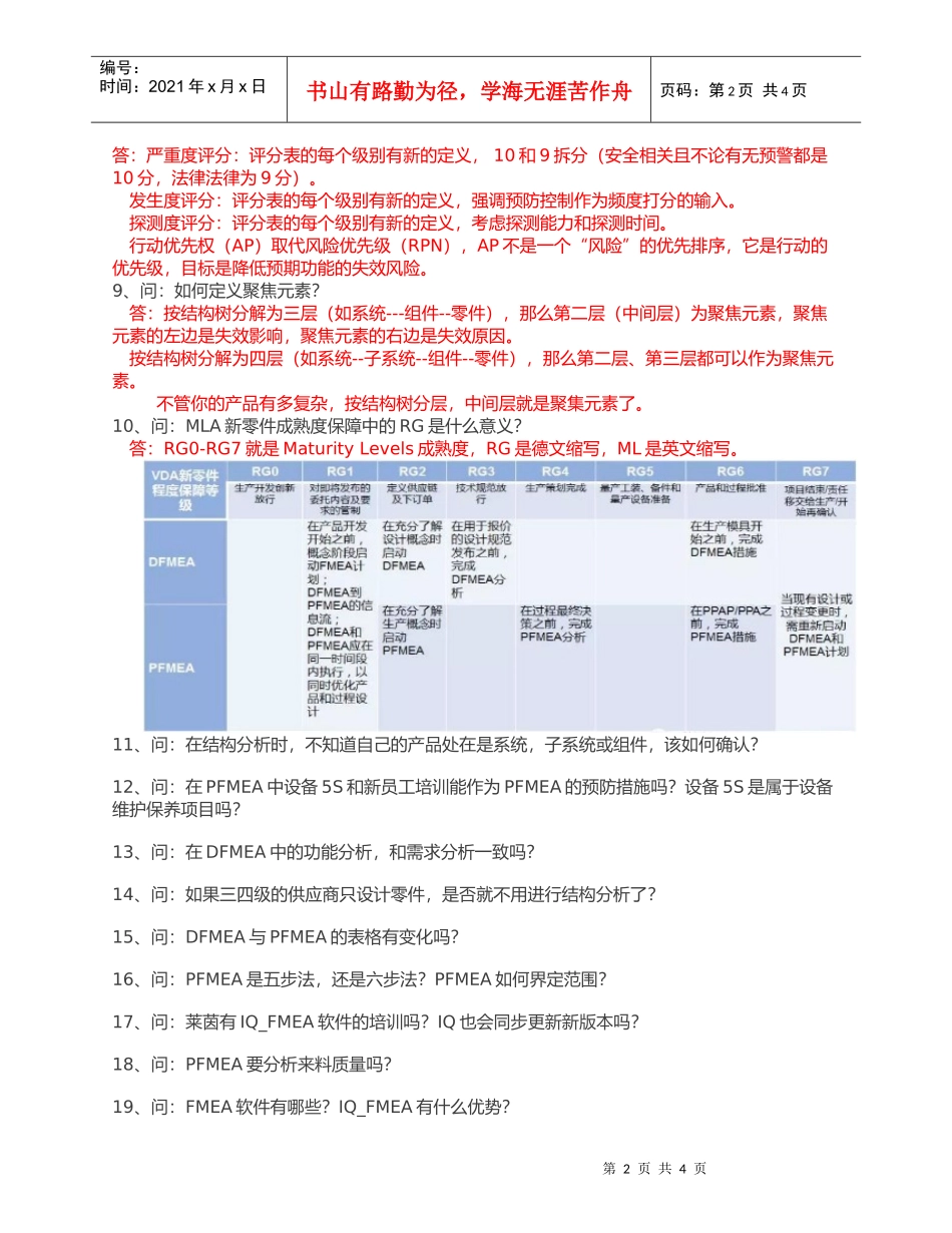 新版FMEA问题收集_第2页