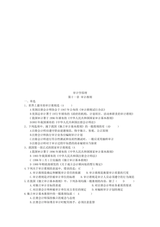 审计准则考试试题