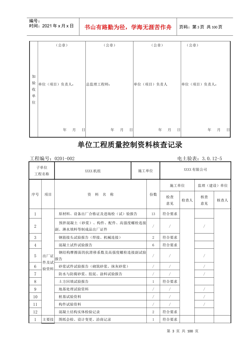 电力建设施工质量验收及评定附表全套_第3页