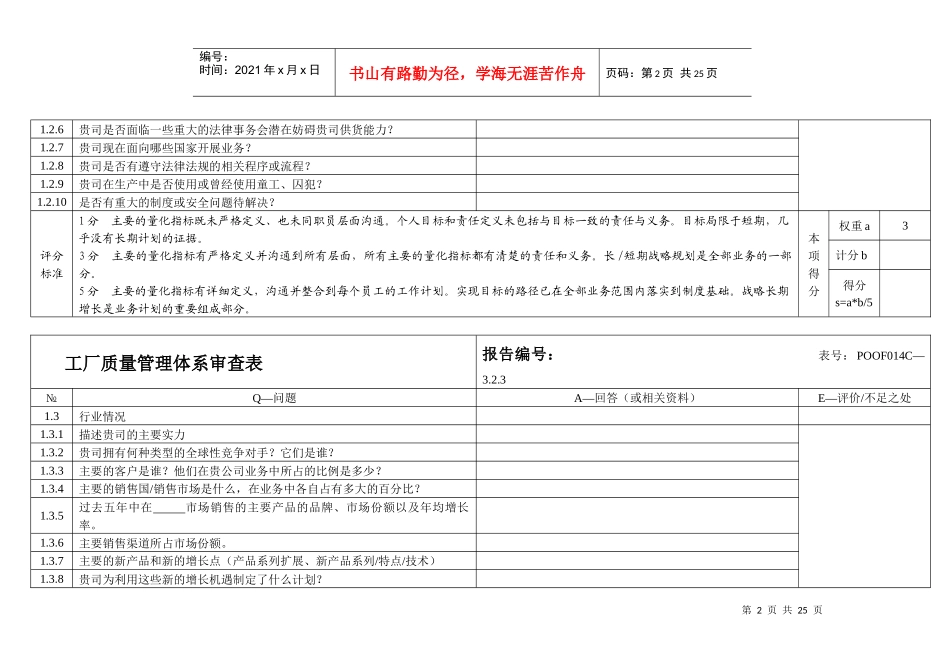 工厂质量管理体系审查表_第2页
