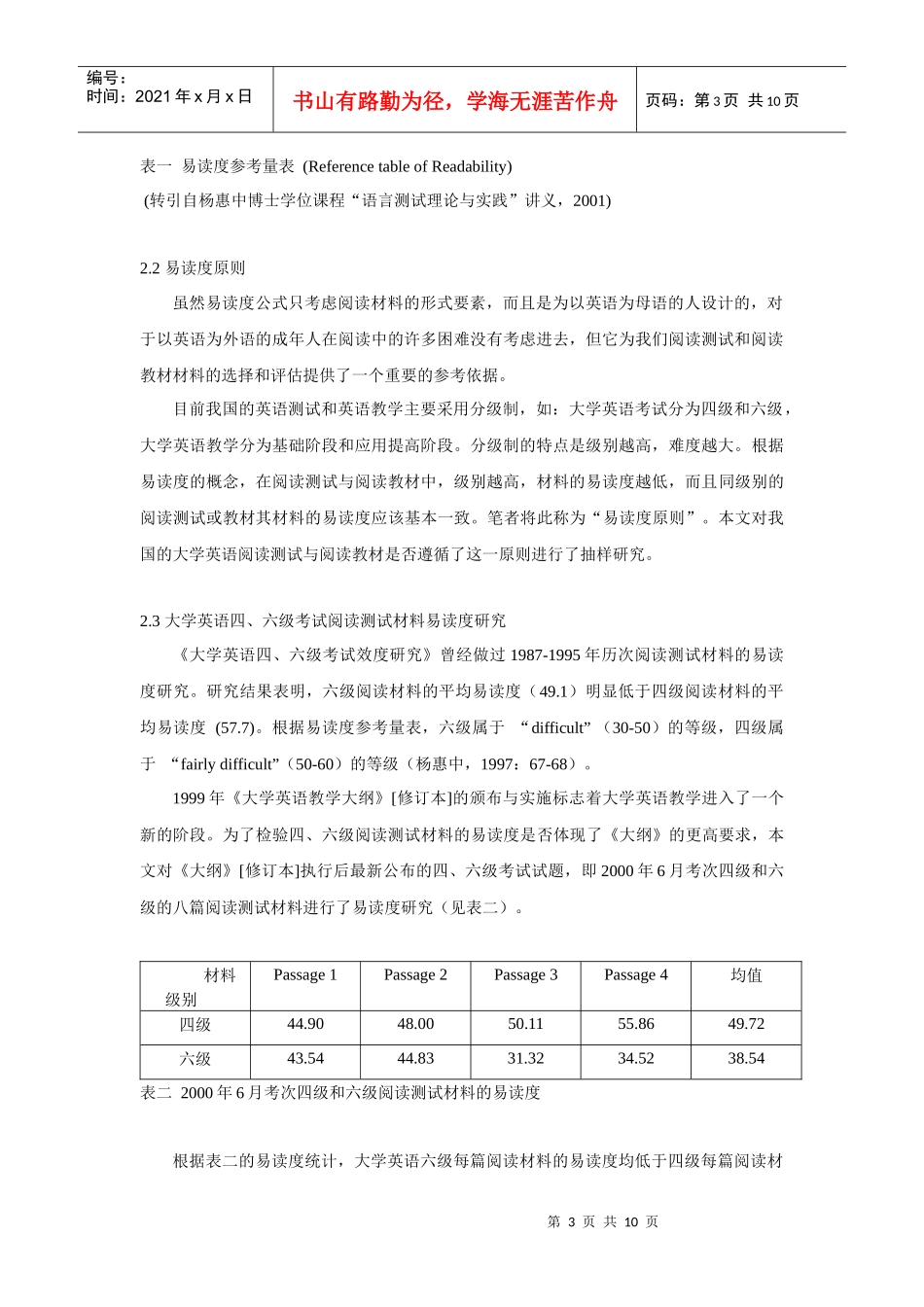 CET阅读测试与大学英语阅读教材易读度抽样研究-_第3页