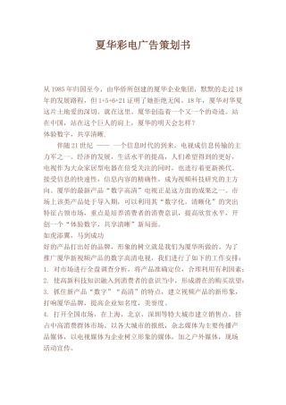 夏华彩电广告策划书doc31
