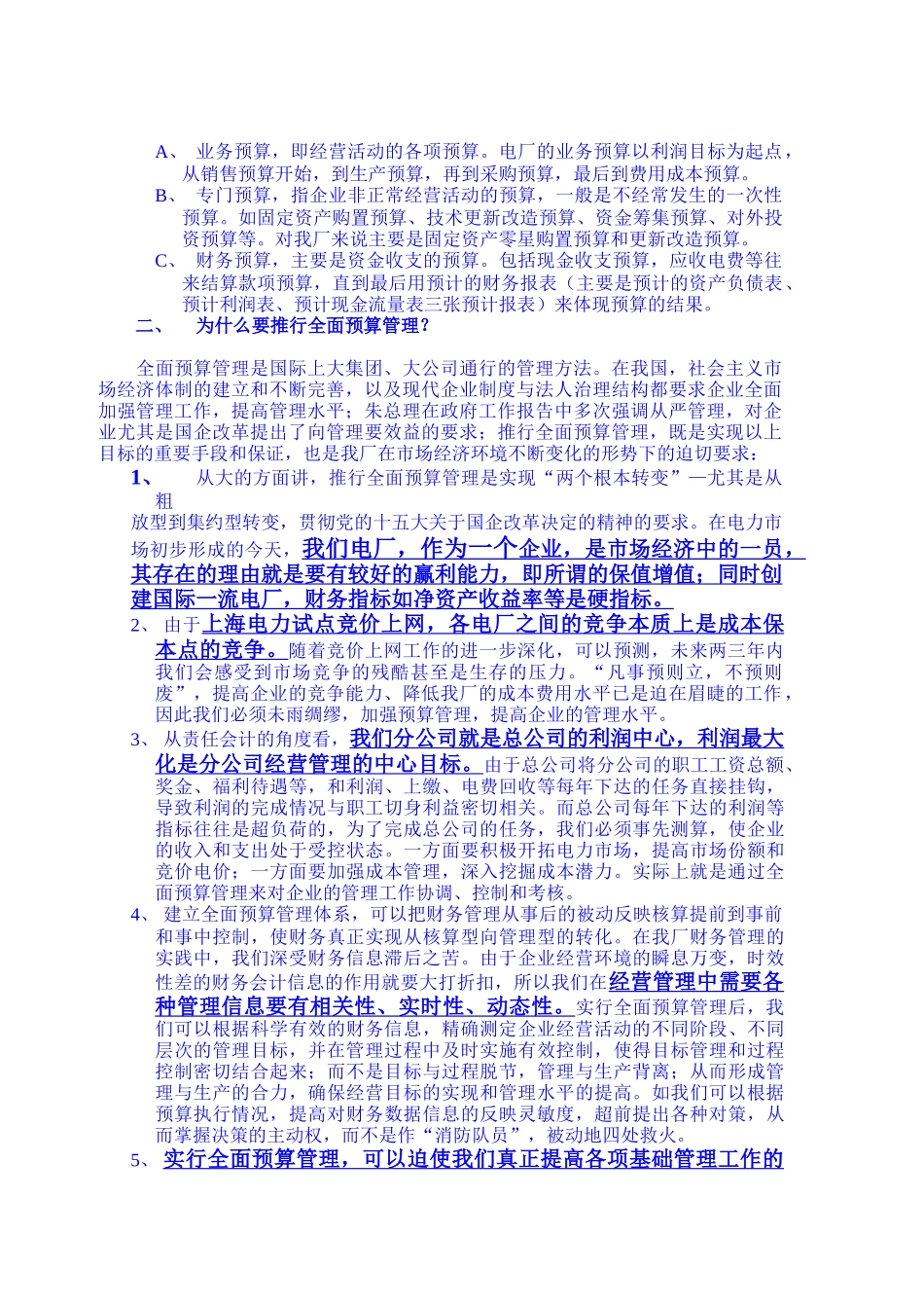 上海某电厂全面预算资料_第2页