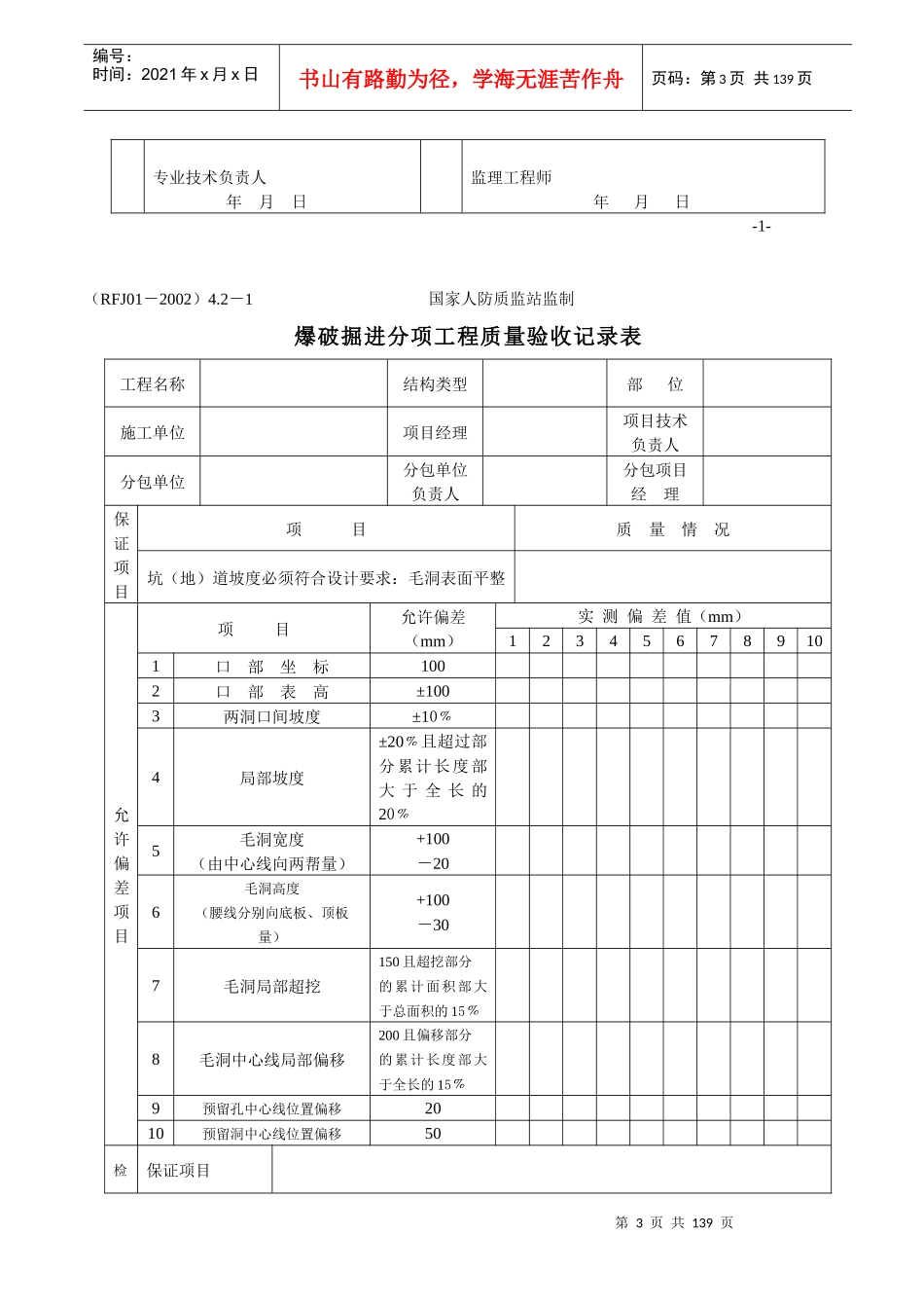 人防分项工程质量验收记录表宝电)(电子版)_第3页